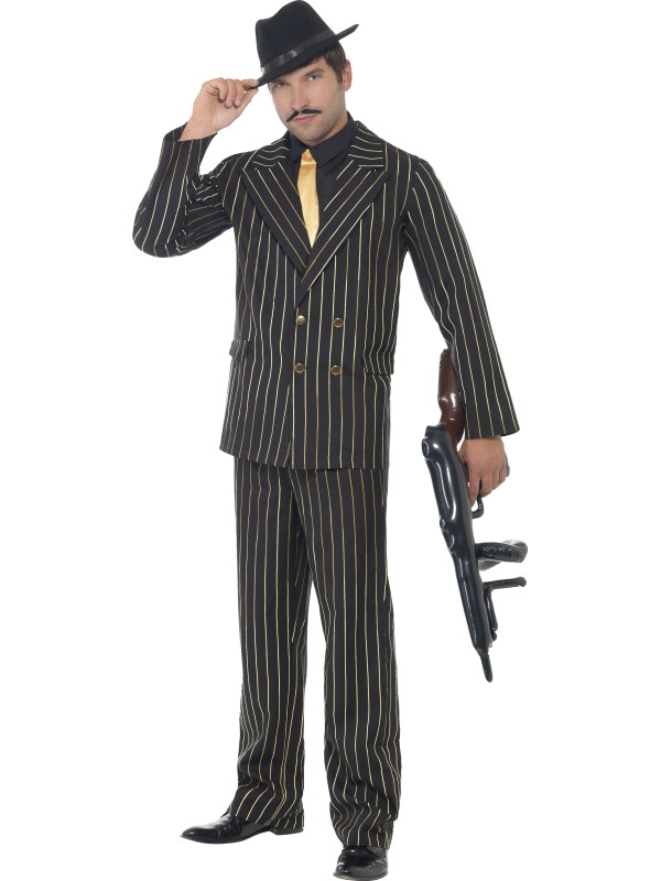 Gold Pinstripe Gangster Costume