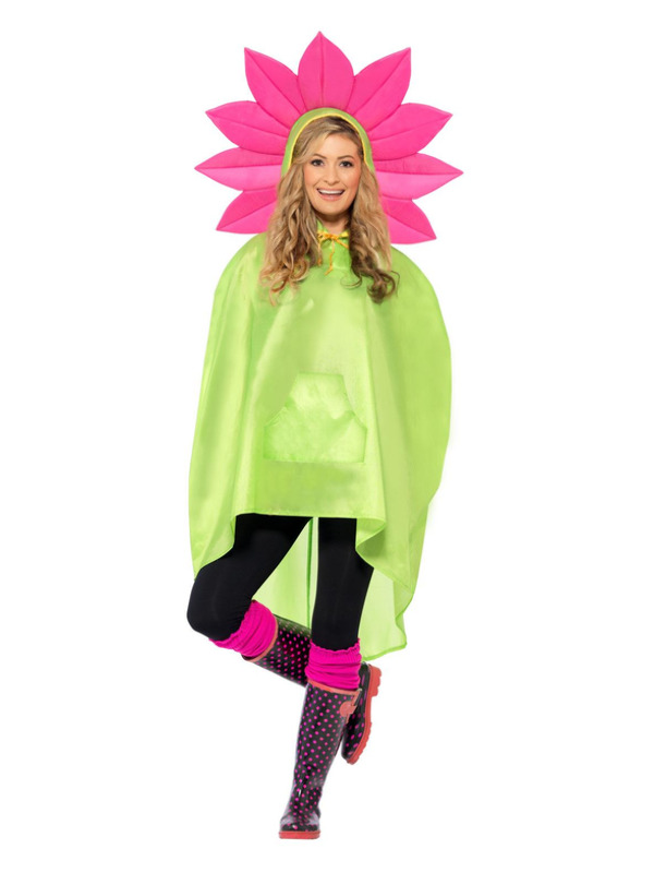 Flower Party Poncho, Green