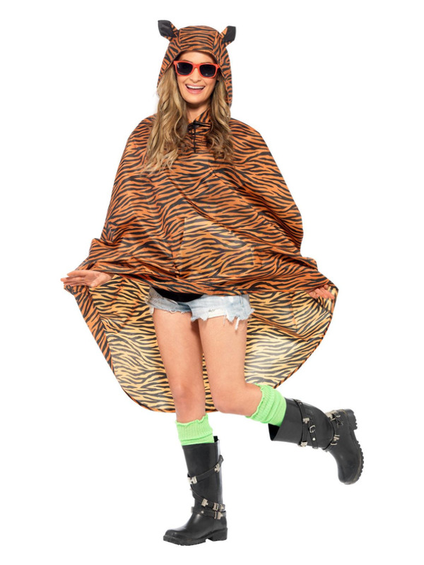 Tiger Party Poncho, Tiger Print