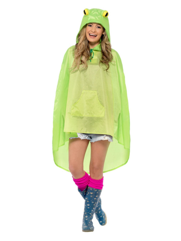 Frog Party Poncho, Green