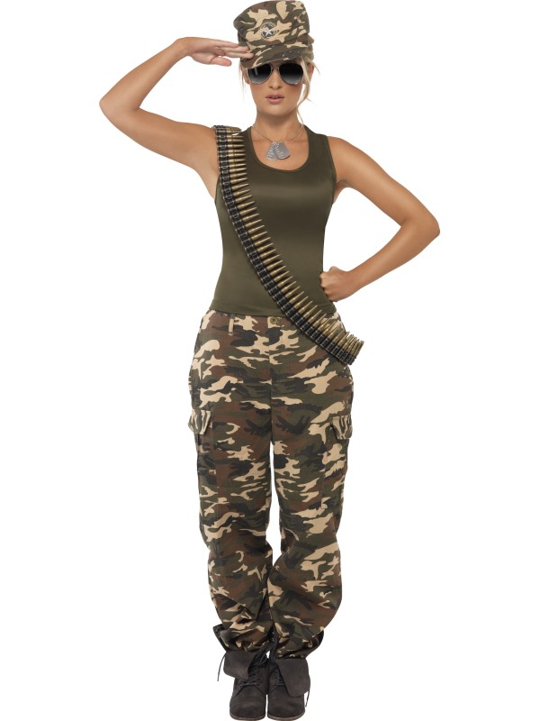 Khaki Camo Deluxe Costume, Female