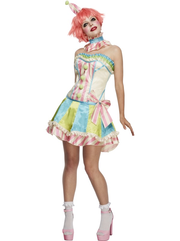 Fever Deluxe Vintage Clown Costume, with Corset