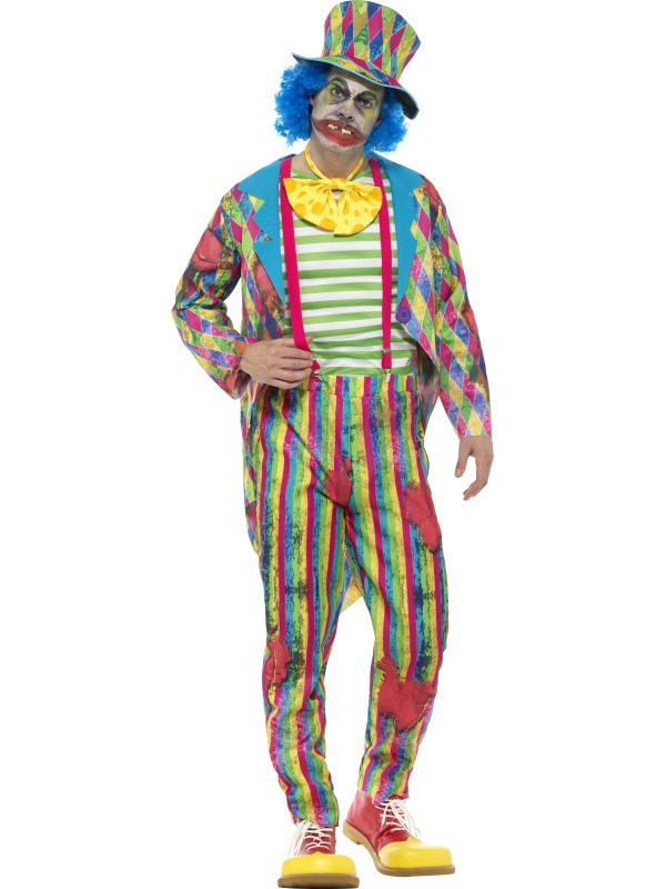 Deluxe Patchwork Clown Costume, Male