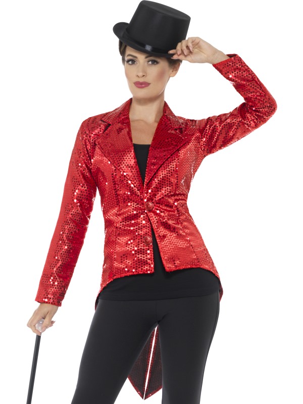 Sequin Tailcoat Jacket, Ladies