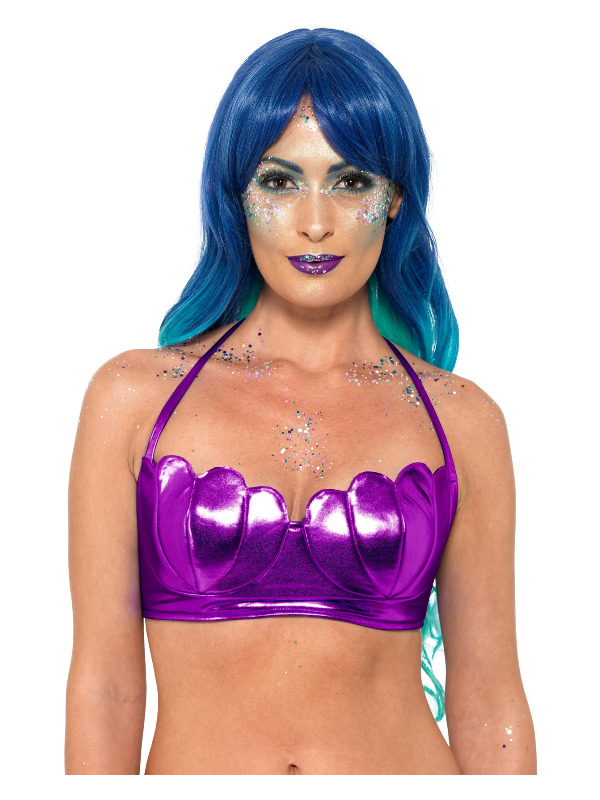 Mermaid Shell Bikini Bra Top, Strapless Design