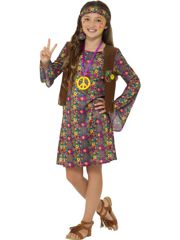 Hippie Girl Costume, with Dress