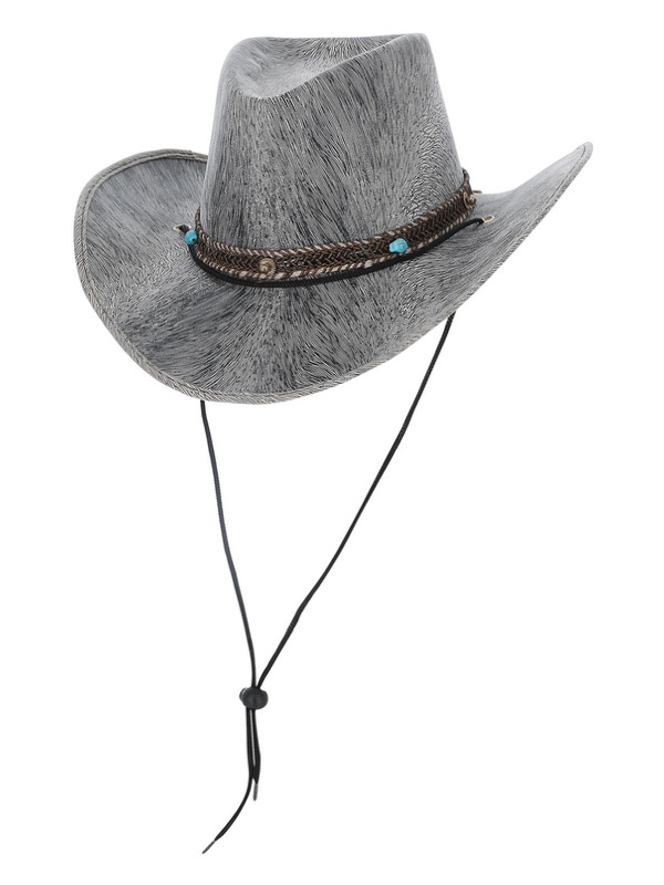 Grey Western Distressed Cowboy Hat