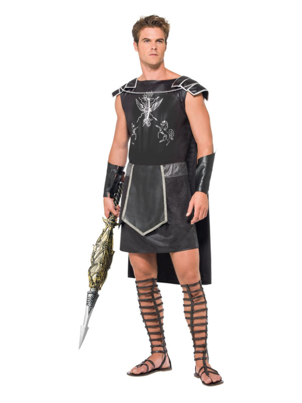 Male Dark Gladiator Costume, Black