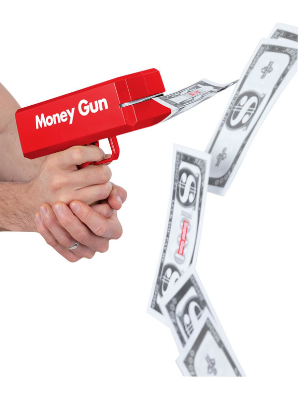 Make It Rain Money Gun, with 100pcs Paper Currency
