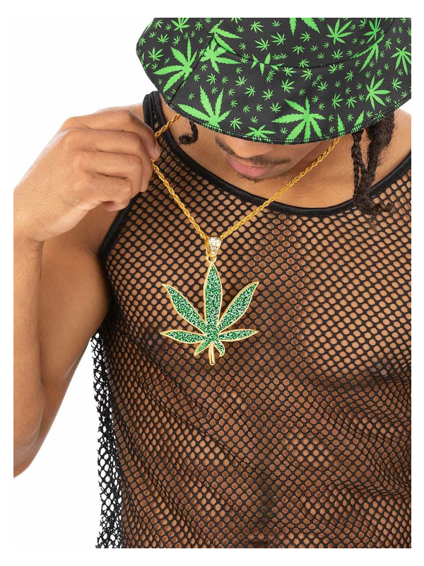 90s Hemp Bling Medallion, Green Glitter Resin