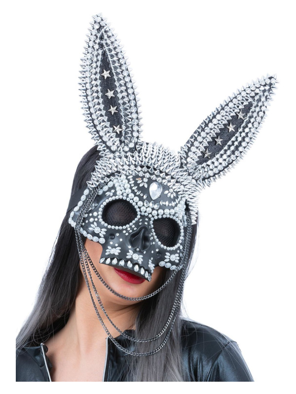 Fever Jewelled Skeleton Bunny Mask