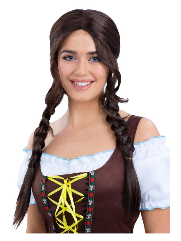 Bavarian Maid Braided Wig, Brown