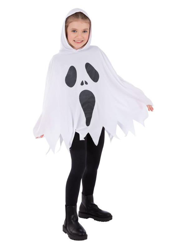 Ghost Poncho, White, Kids