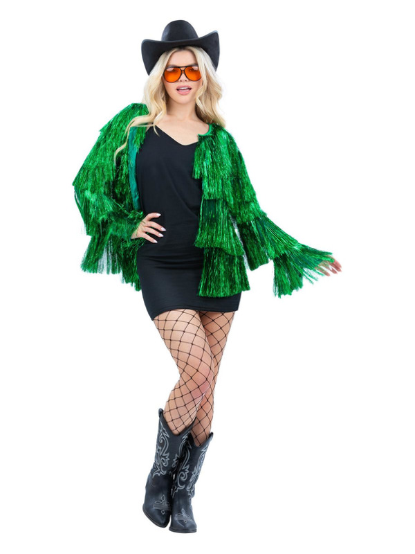 Fever Tinsel Festival Jacket, Green