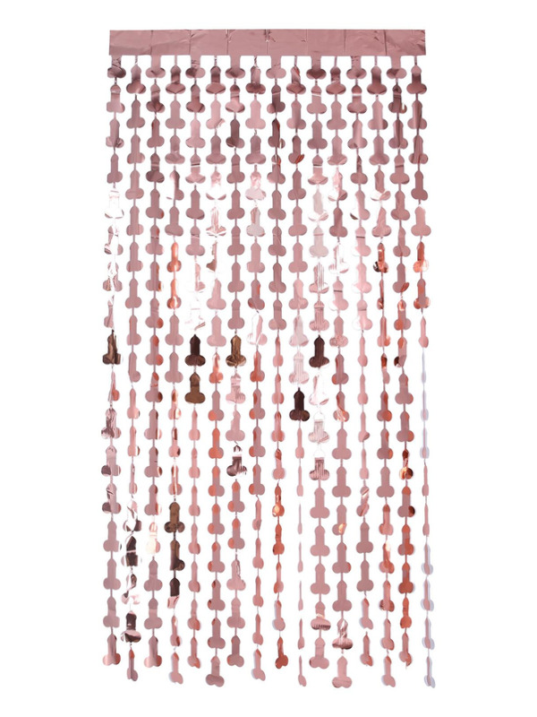 Penis Foil Curtain Backdrop, Rose Gold